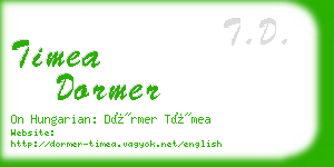 timea dormer business card